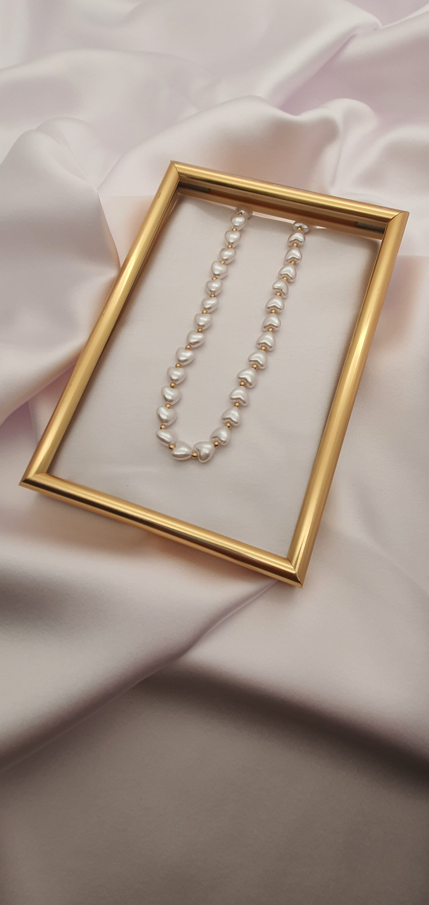 "PEARL HEART" NECKLACE | GOLD / SILVER