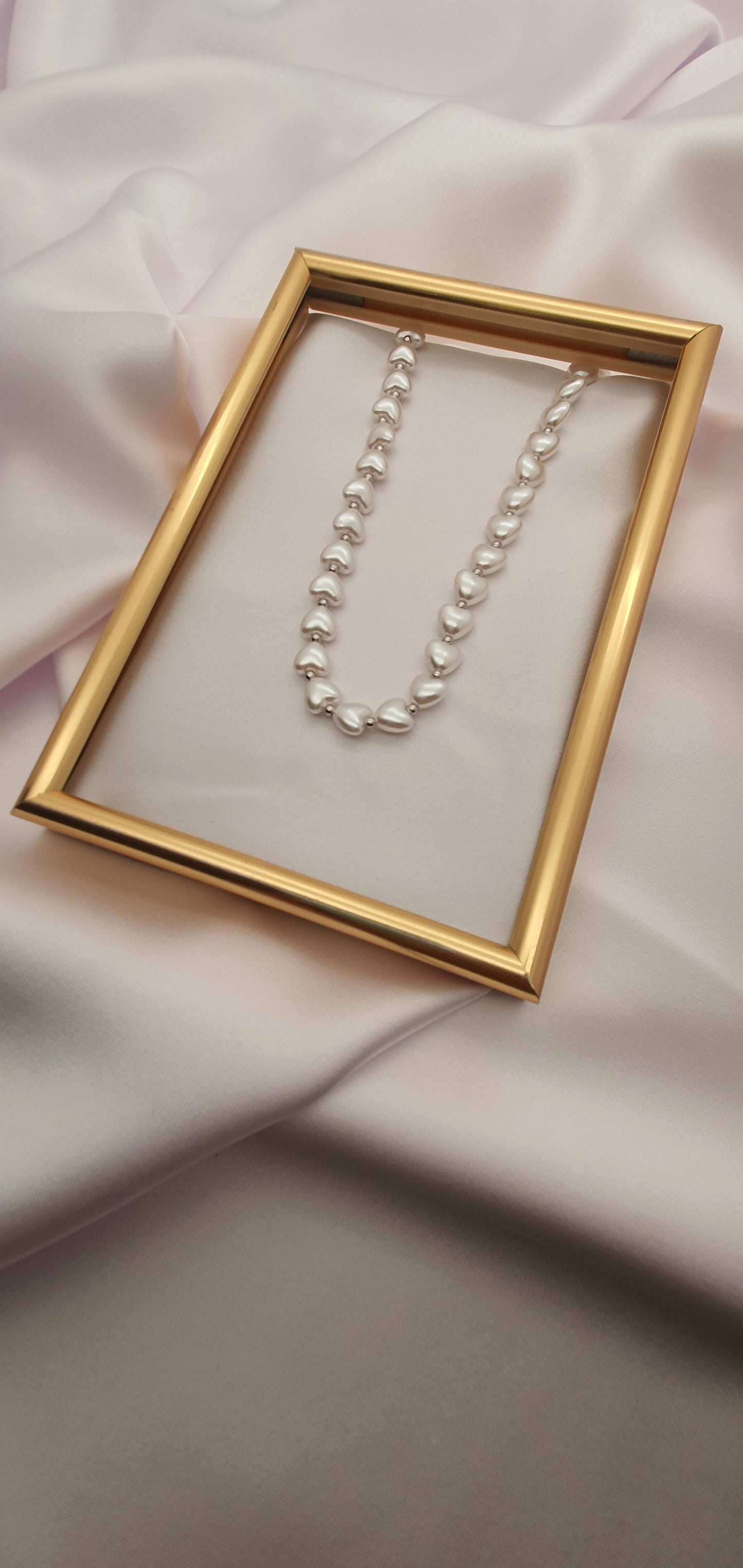 "PEARL HEART" NECKLACE | GOLD / SILVER